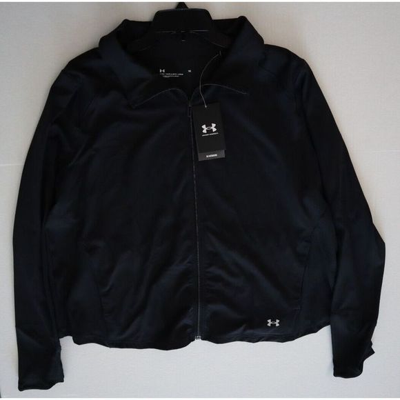 Under Armour 1369487 Womens Plus Sz 1X Black Meridian Active Full Zip Jacket - Picture 8 of 9